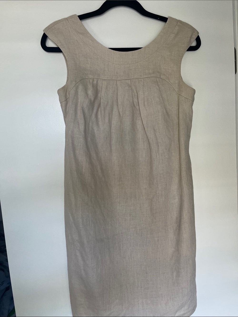 AGB Neutral Beige Linen Midi Dress